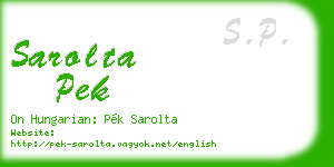 sarolta pek business card